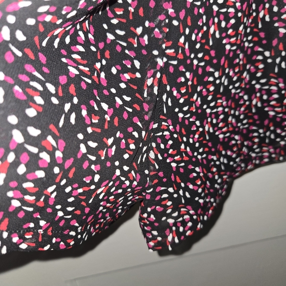 Express Long Sleeve V-Neck Mini Romper - Pink/White Speckled - XS - Picture 9 of 9